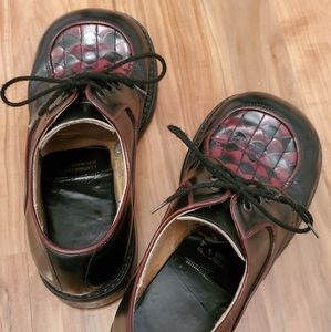 Vintage red & black leather oxfords